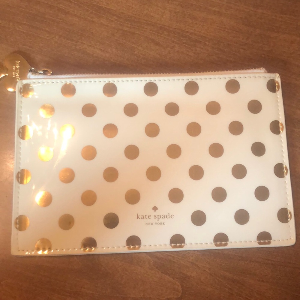Kate Spade zip pouch with leather interior